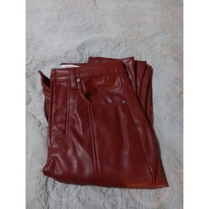 And Now This Faux Leather Pants Womens Size 2 Skinny Sexy Reddish Brown